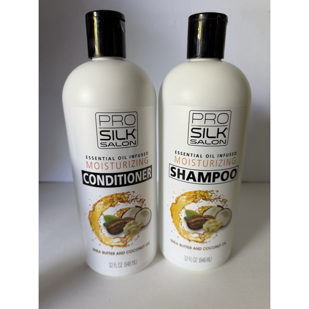 Pro Silk Salon Moisturizing Shampoo/ Conditioner Shea Butter Coconut Oil 32 oz